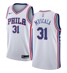Men's Nike Philadelphia 76ers #31 Mike Muscala Swingman White NBA Jersey - Association Edition