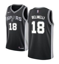 Women's Nike San Antonio Spurs #18 Marco Belinelli Swingman Black NBA Jersey - Icon Edition