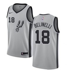 Women's Nike San Antonio Spurs #18 Marco Belinelli Swingman Silver NBA Jersey Statement Edition