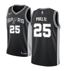 Men's Nike San Antonio Spurs #25 Jakob Poeltl Swingman Black NBA Jersey - Icon Edition