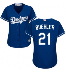 Women's Majestic Los Angeles Dodgers #21 Walker Buehler Authentic Royal Blue MLB Jersey