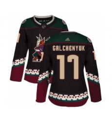 Women's Adidas Arizona Coyotes #17 Alex Galchenyuk Premier Black Alternate NHL Jersey