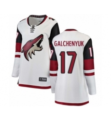 Women's Arizona Coyotes #17 Alex Galchenyuk Authentic White Away Fanatics Branded Breakaway NHL Jersey