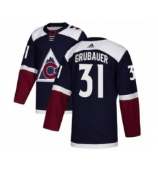 Youth Adidas Colorado Avalanche #31 Philipp Grubauer Premier Navy Blue Alternate NHL Jersey