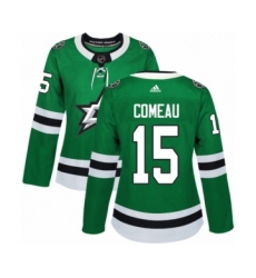 Women's Adidas Dallas Stars #15 Blake Comeau Premier Green Home NHL Jersey
