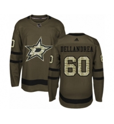 Youth Adidas Dallas Stars #60 Ty Dellandrea Premier Green Salute to Service NHL Jersey