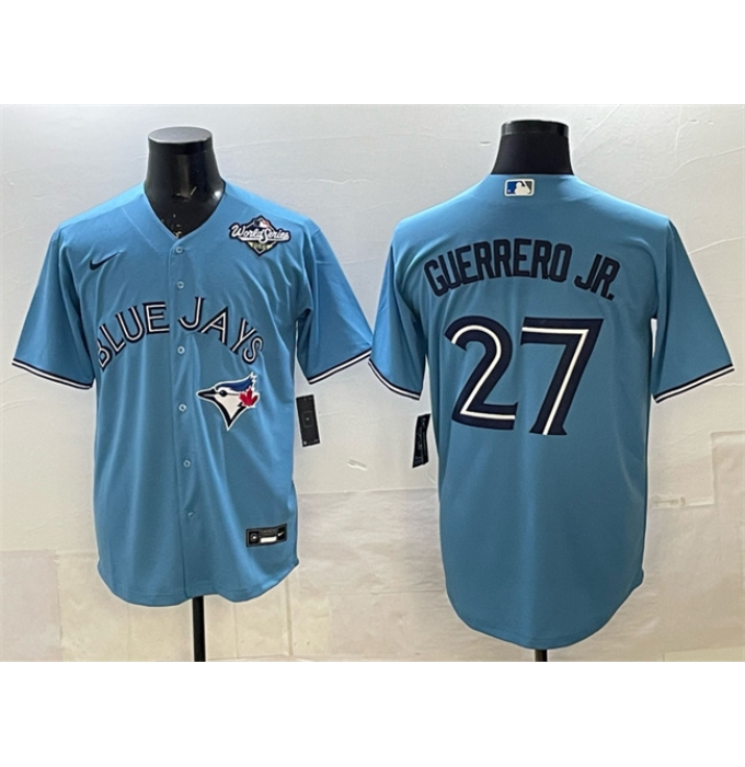 Men's Toronto Blue Jays #27 Vladimir Guerrero Jr. Blue 2025 World Series Cool Base Stitched Baseball Jersey