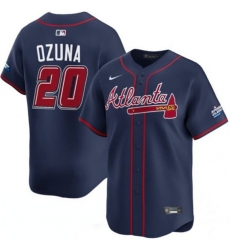 Men's Atlanta Braves #20 Marcell Ozuna Navy 2025 Speedway Classic Alternate Limited Stitched Baseball Jersey