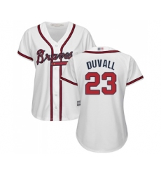 Women's Atlanta Braves #23 Adam Duvall Replica White Home Cool Base Baseball Jersey