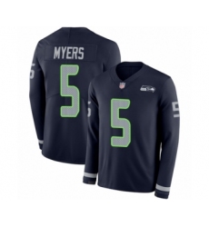 Youth Seattle Seahawks #5 Jason Myers Limited Navy Blue Therma Long Sleeve Football Jersey