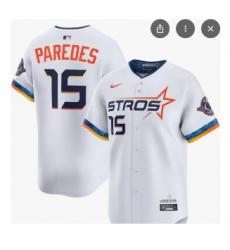 Men's Houston Astros #15 Isaac Paredes Nike White Home Replica Jersey