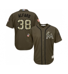 Men's Miami Marlins #38 Jorge Alfaro Authentic Green Salute to Service Baseball Jersey