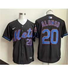 Men's New York Mets #20 Pete Alonso Black 2025 Stitched Baseball Jersey