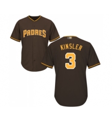 Youth San Diego Padres #3 Ian Kinsler Replica Brown Alternate Cool Base Baseball Jersey