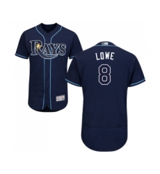 Men's Tampa Bay Rays #8 Brandon Lowe Navy Blue Alternate Flex Base Authentic Collection Baseball Jersey