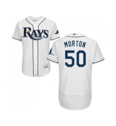 Men's Tampa Bay Rays #50 Charlie Morton Home White Home Flex Base Authentic Collection Baseball Jersey