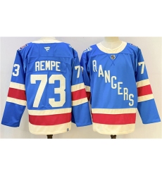 Men's New York Rangers #73 Matt Rempe Blue 2025 Stitched Hockey Jersey