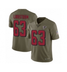 Men's Atlanta Falcons #63 Chris Lindstrom Limited Olive 2017 Salute to Service Football Jersey
