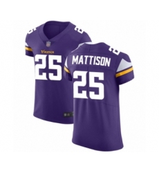 Men's Minnesota Vikings #25 Alexander Mattison Purple Team Color Vapor Untouchable Elite Player Football Jersey