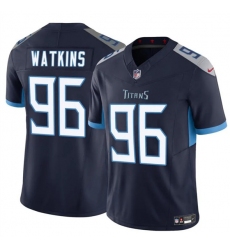 Men's Tennessee Titans #96 Carlos Watkins Navy 2025 F.U.S.E. Vapor Limited Football Stitched Jersey
