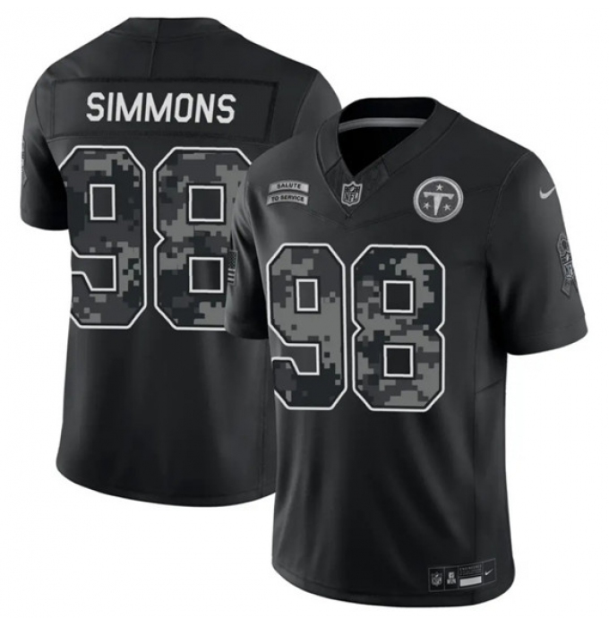 Men's Tennessee Titans #98 Jeffery Simmons Black F.U.S.E. 2026 Salute to Service Limited Football Stitched Jersey