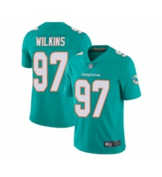 Youth Miami Dolphins #97 Christian Wilkins Aqua Green Team Color Vapor Untouchable Limited Player Football Jersey