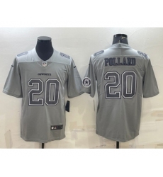 Men's Dallas Cowboys #20 Tony Pollard With Patch Gray Atmosphere Fashion Stitched Jersey