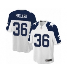 Men's Dallas Cowboys #36 Tony Pollard Game White Throwback Alternate Football Jersey