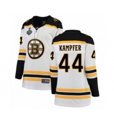 Women's Boston Bruins #44 Steven Kampfer Authentic White Away Fanatics Branded Breakaway 2019 Stanley Cup Final Bound Hockey Jersey