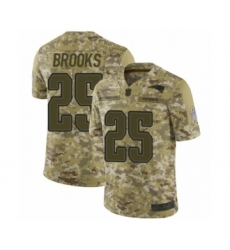 Youth New England Patriots #25 Terrence Brooks Limited Camo 2018 Salute to Service Football Jersey