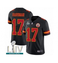 Men's Kansas City Chiefs #17 Mecole Hardman Limited Black Rush Vapor Untouchable Super Bowl LIV Bound Football Jersey