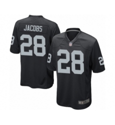Men's Oakland Raiders #28 Josh Jacobs Game Black Team Color Football Jersey