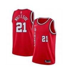 Men's Portland Trail Blazers #21 Hassan Whiteside Swingman Red Hardwood Classics Basketball Jersey