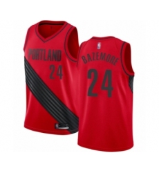Youth Portland Trail Blazers #24 Kent Bazemore Swingman Red Basketball Jersey Statement Edition