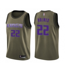 Youth Sacramento Kings #22 Richaun Holmes Swingman Green Salute to Service Basketball Jersey