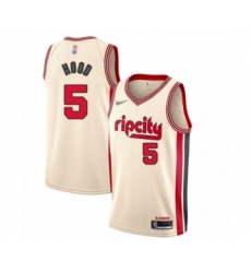 Men's Portland Trail Blazers #5 Rodney Hood Swingman Cream Basketball Jersey - 2019 20 City Edition