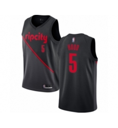 Youth Portland Trail Blazers #5 Rodney Hood Swingman Black Basketball Jersey - 2018-19 City Edition