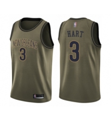 Youth New Orleans Pelicans #3 Josh Hart Swingman Green Salute to Service Basketball Jersey