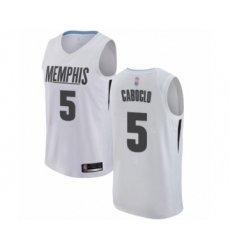 Men's Memphis Grizzlies #5 Bruno Caboclo Authentic White Basketball Jersey - City Edition