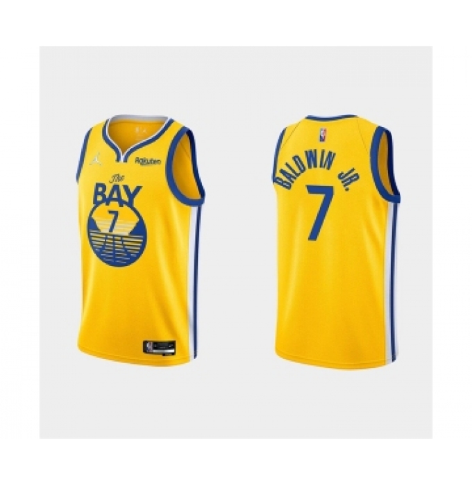 Men's Golden State Warriors #7 Patrick Baldwin Jr. 2022 Yellow Stitched Basketball Jersey