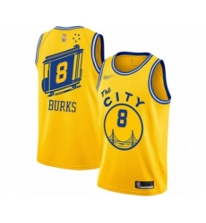 Youth Golden State Warriors #8 Alec Burks Swingman Gold Hardwood Classics Basketball Jersey - The City Classic Edition