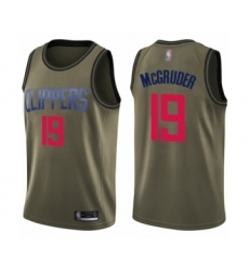 Youth Los Angeles Clippers #19 Rodney McGruder Swingman Green Salute to Service Basketball Jersey
