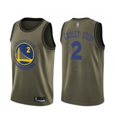 Men's Golden State Warriors #2 Willie Cauley-Stein Swingman Green Salute to Service Basketball Jersey