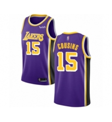 Men's Los Angeles Lakers #15 DeMarcus Cousins Authentic Purple Basketball Jersey - Statement Edition