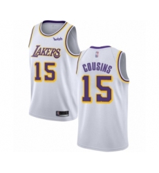 Youth Los Angeles Lakers #15 DeMarcus Cousins Swingman White Basketball Jersey - Association Edition