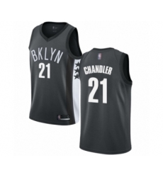 Men's Brooklyn Nets #21 Wilson Chandler Authentic Gray Basketball Jersey Statement Edition