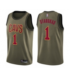 Youth Cleveland Cavaliers #1 Nik Stauskas Swingman Green Salute to Service Basketball Jersey