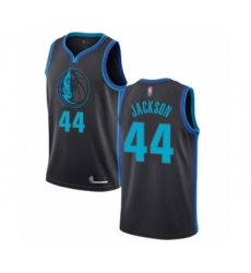 Men's Dallas Mavericks #44 Justin Jackson Authentic Charcoal Basketball Jersey - City Edition