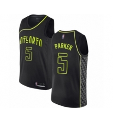 Men's Atlanta Hawks #5 Jabari Parker Authentic Black Basketball Jersey - City Edition