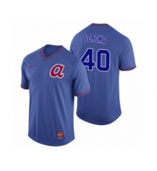 Men's Atlanta Braves #40 Mike Soroka Royal Cooperstown Collection Legend Jersey